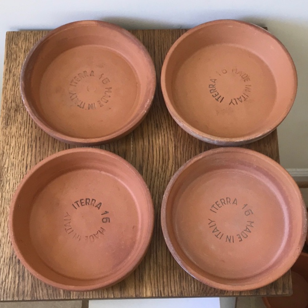 Vintage 1980s Clay Pot Saucers for plants made in Italy 16 - Picture 2 of 11